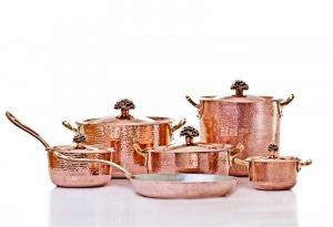 Copper Cookware Set Of 11 Flower Amoretti Brothers 2